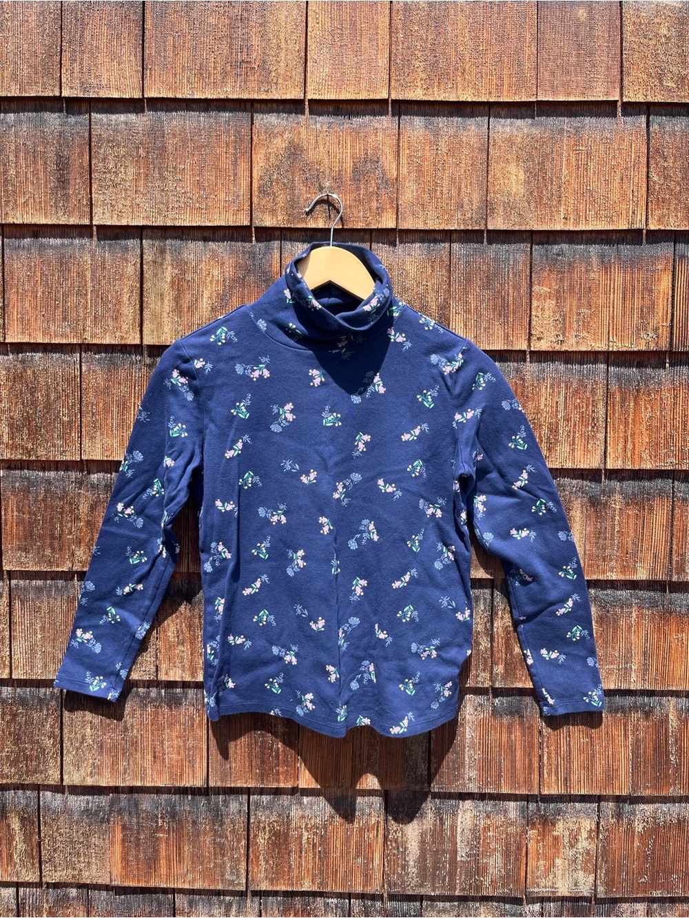 100% Cotton Floral Turtleneck